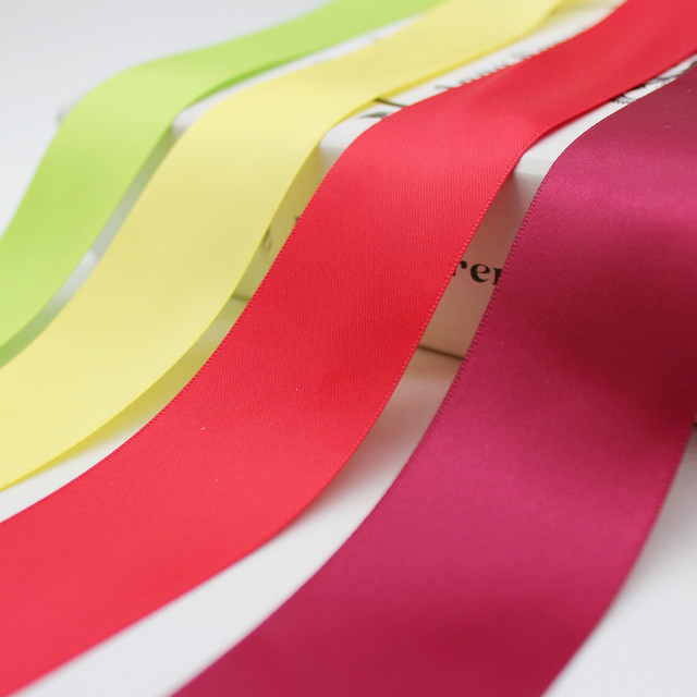 1.5 Inch 38mm 1-1/2 Satin Ribbon Solid Color Both Sided Silk Ribbon High  Quality